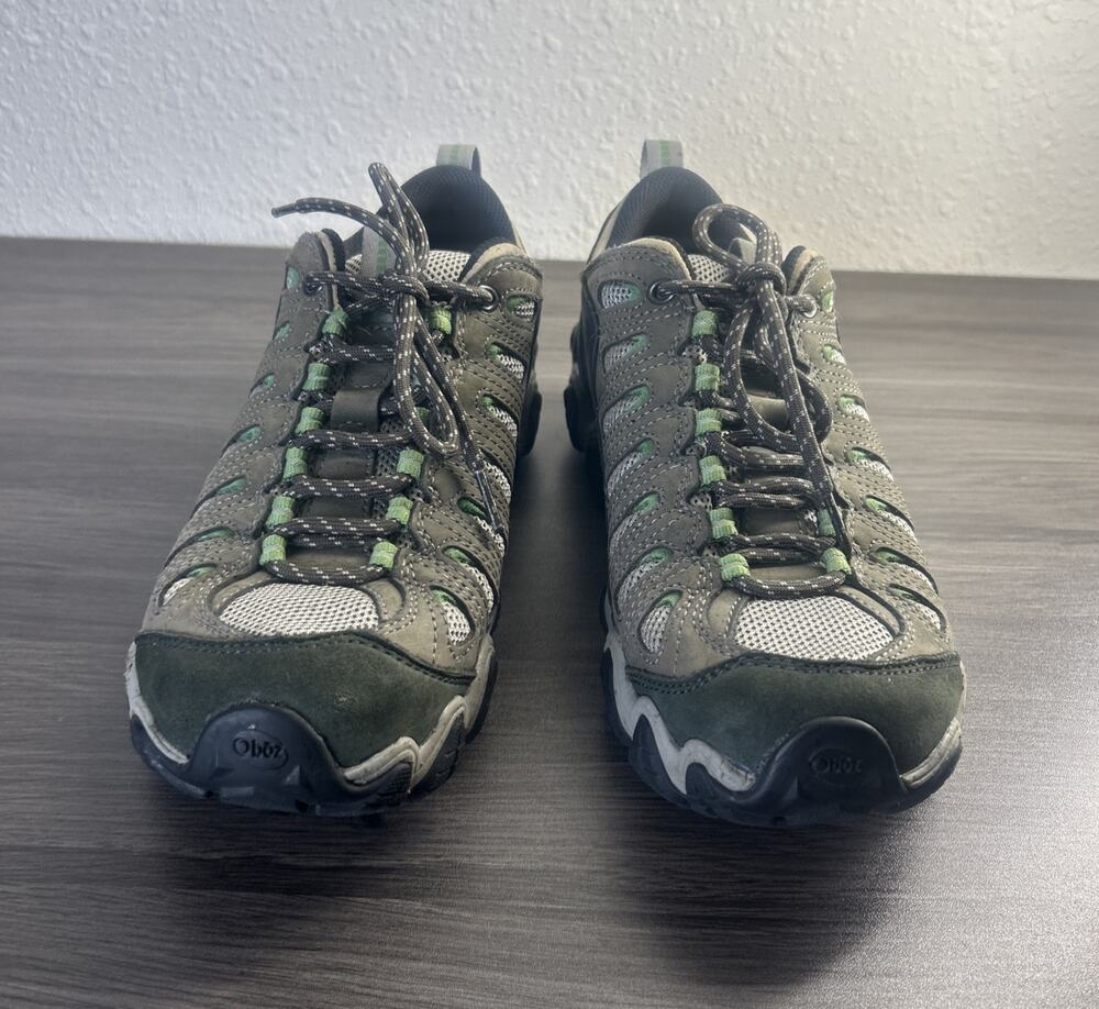 Oboz Sawtooth Low Women’s Size 10 Hiking Shoes Gray Green Trail Outdoor